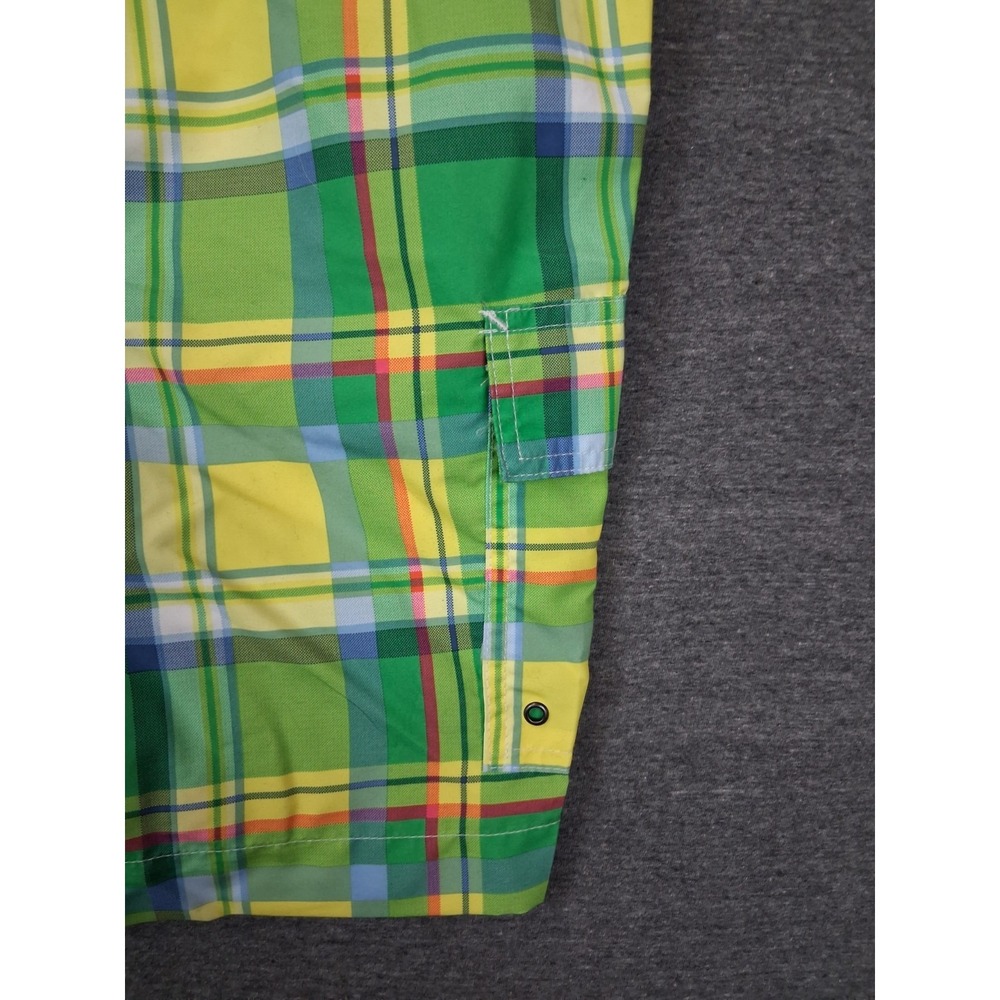 Chaps Mens Shorts XL Green Yellow Swim Trunks Boardshorts Mesh Lined Preppy - Picture 10 of 10